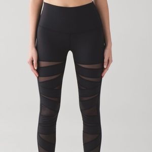 Lululemon Black Tech Mesh High Rise Leggings